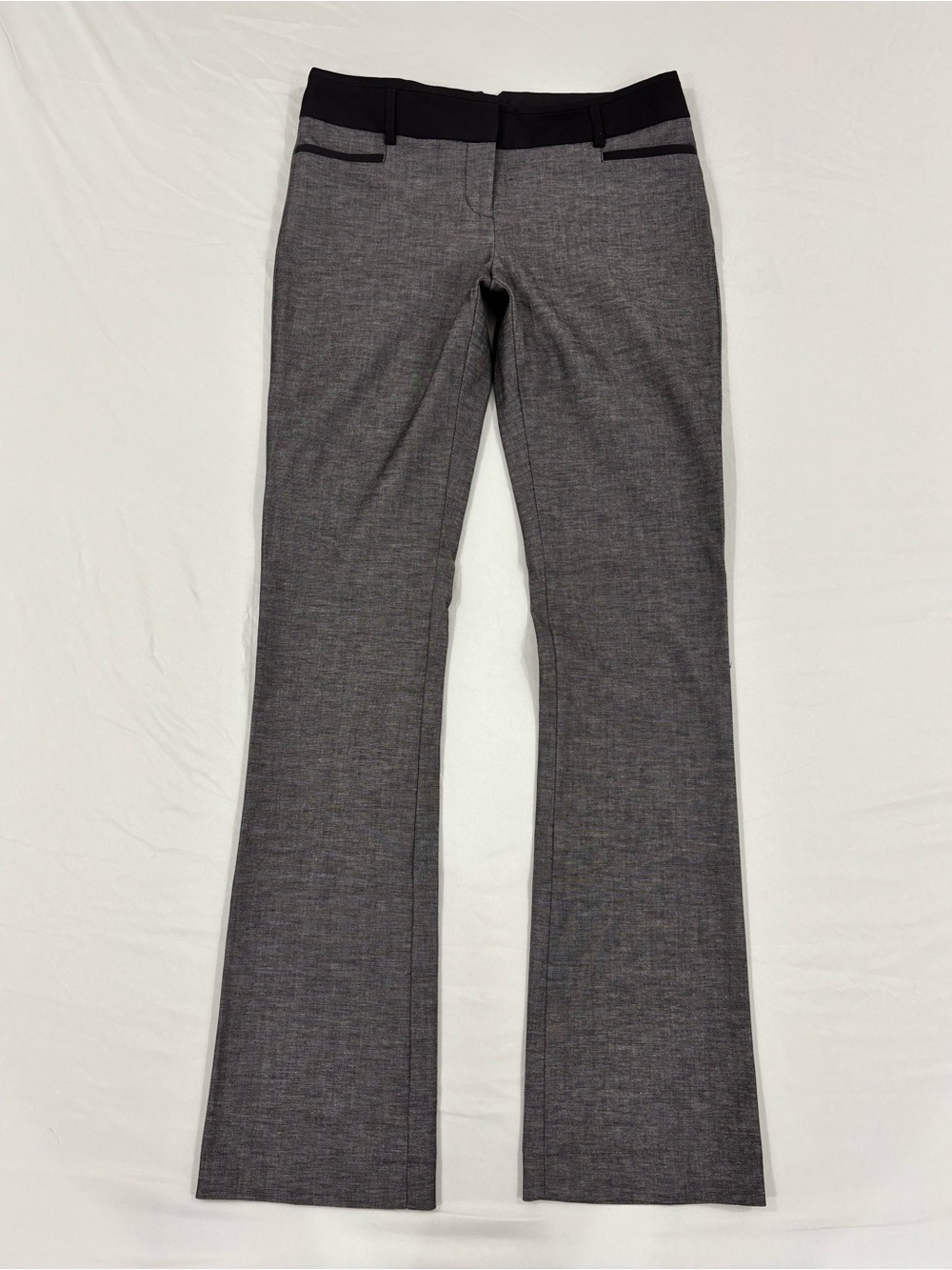 Express Columnist Gray Tweed Low-Mid Rise Trousers Dress Pants Size 4L Long